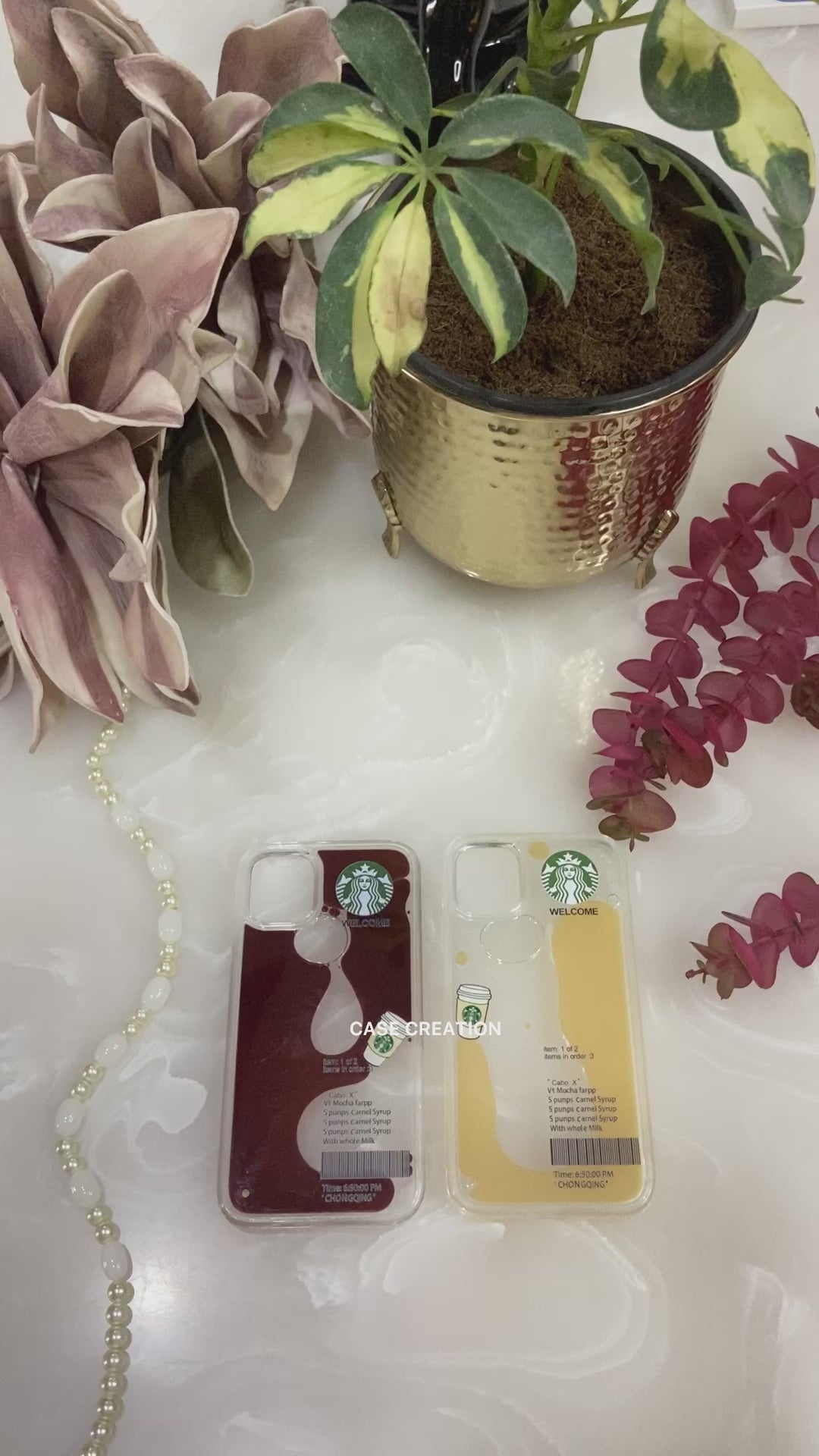 Starbuck Coffee Love Floating Quicksand Liquid Design Case